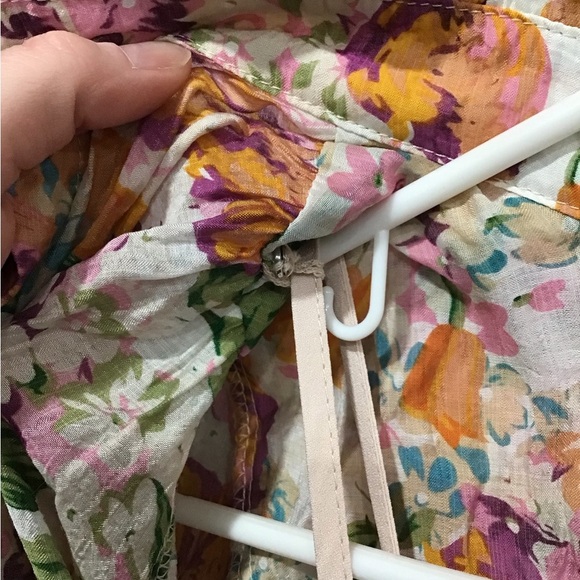 Fate: With Love Orange Floral Mini Dress Size M NWT Pink Long Sleeve Ruffle Boho - Picture 5 of 13